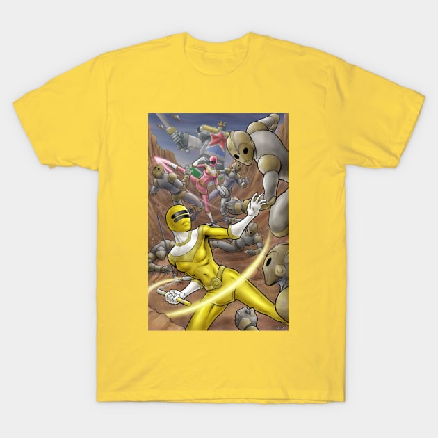 Yellow and Pink Zeo Rangers T-Shirt by AdamCRivera